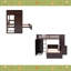 Lit mezzanine simple avec lit autonome, tablettes, bureau et garde-robe-17992804-17992802