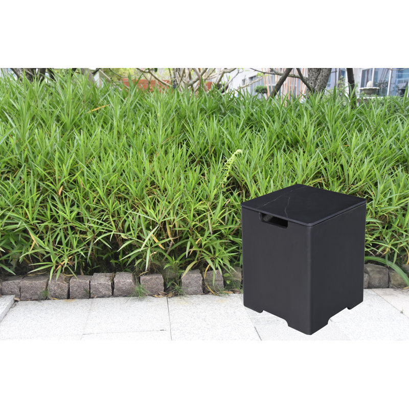 Marble Porcelain Top Square Propane Tank Cover Table