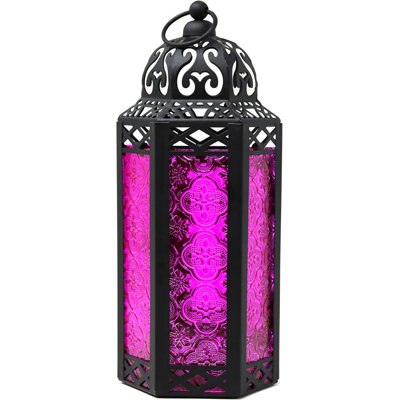 Decorative Moroccan Candle Lantern with LED Fairy Lights