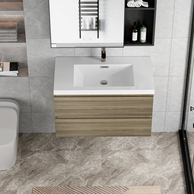 Meuble-lavabo flottant avec lavabo et meuble-lavabo
