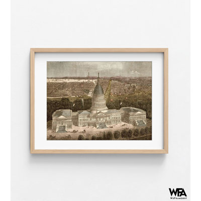 Capitol Building In Washington-DC 1871, Antique USA Poster, Federal Office Decor, Washington DC Poster, Old Washington Wall Art