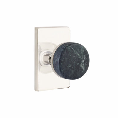 Ensemble de poignées Dummy Emtek Select, moderne Rosette, tige conique, bouton en marbre vert