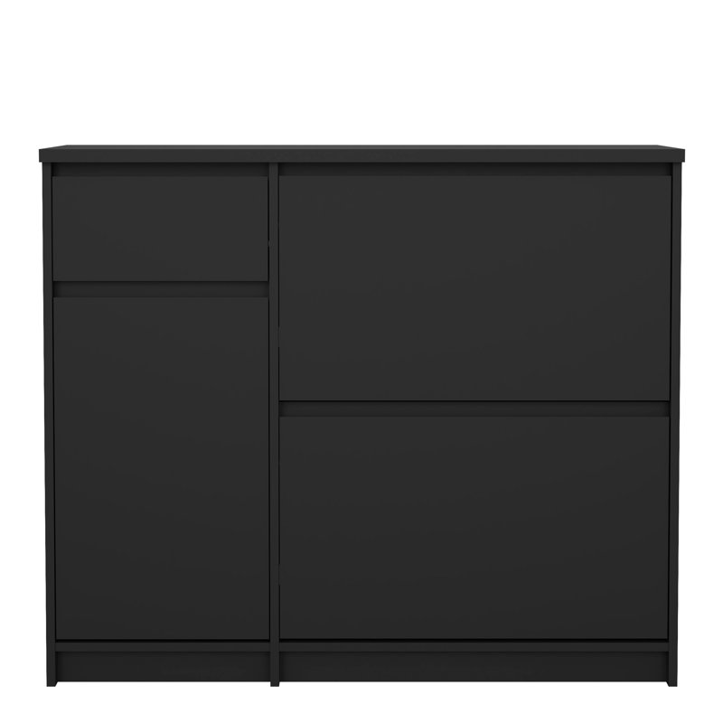 Aveon 12 Pair Shoe Storage Cabinet, Black Matt