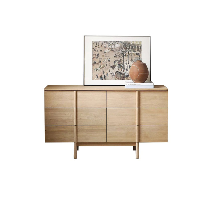 Armoire décorative en bois massif Log Wind, Brun orangé