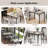 43'' Modern Dining Table for 4 w/Large Faux Marble Tabletop Adjustable Foot Pads