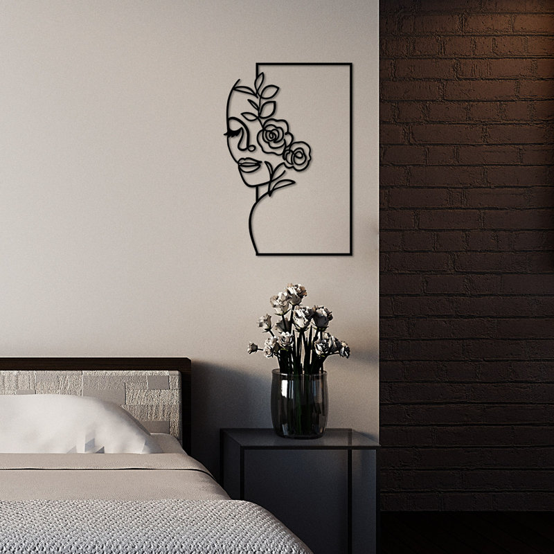 Stylish Decorative Metal Wall Accessory, Black Finish, 19.7 x 13.0 inches | 100% Metal Construction, Thickness: 0.06 inches | Easy Wall Mount Design, Lightweight (0.4 lbs) | Perfect for Home Decor & Modern Interiors