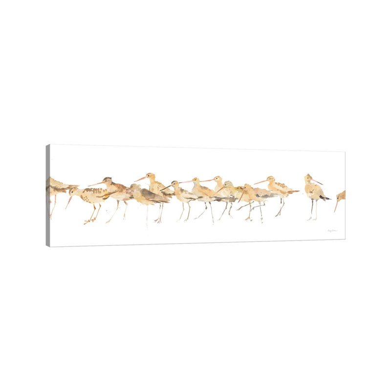 Aquarelle de bécasseaux - Giclée sur toile tendue avec châssis, H 20 po x l 60 po