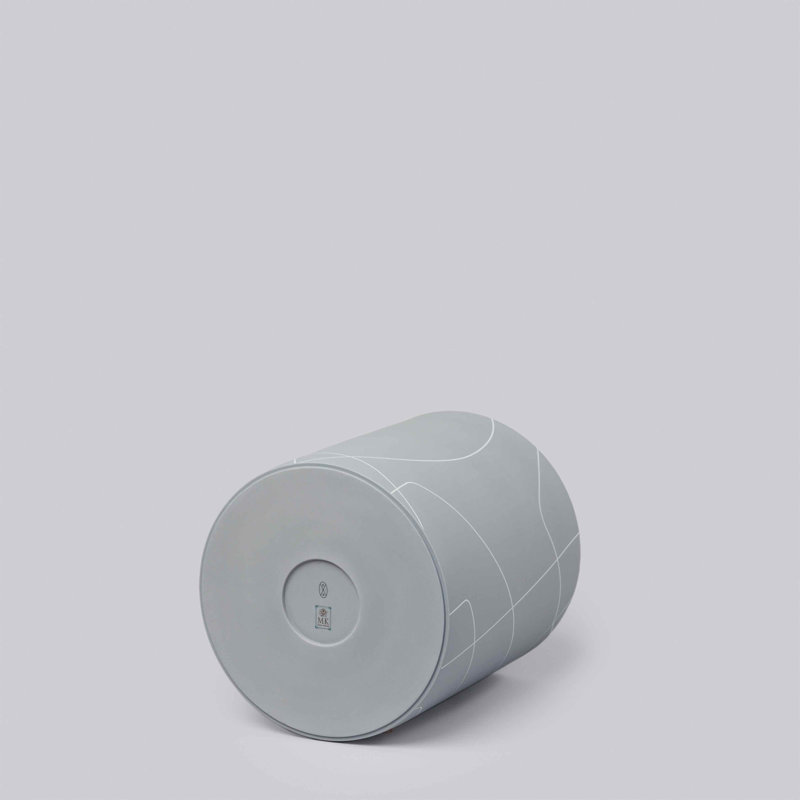 9.12" Procelain Table Vase Jar, Ash Grey