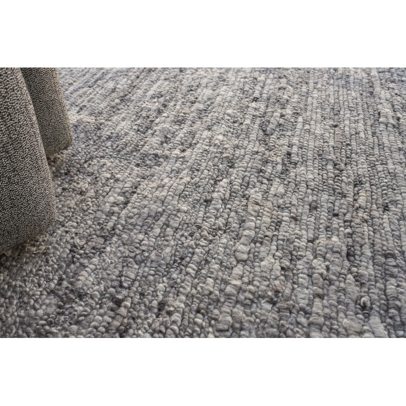 Borelli Wool Area Rug in Light Gray, Rectangle 6' x 9'