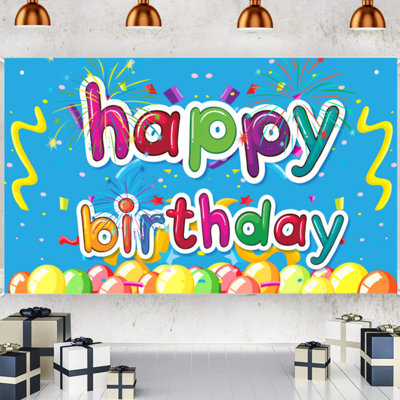 71 X 45In Birthday Backdrop Banner For Photography Happy Birthday Banner Family Party Decoration Holiday Celebration, A4