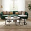 80Cm Modular Coffee Table Set (Set Of 2), Interlocking Round Side Table & Oval Table With Shelf,-1004540948