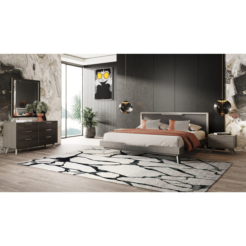 Glow Piece Bedroom Set, Eastern King, Gray Wash