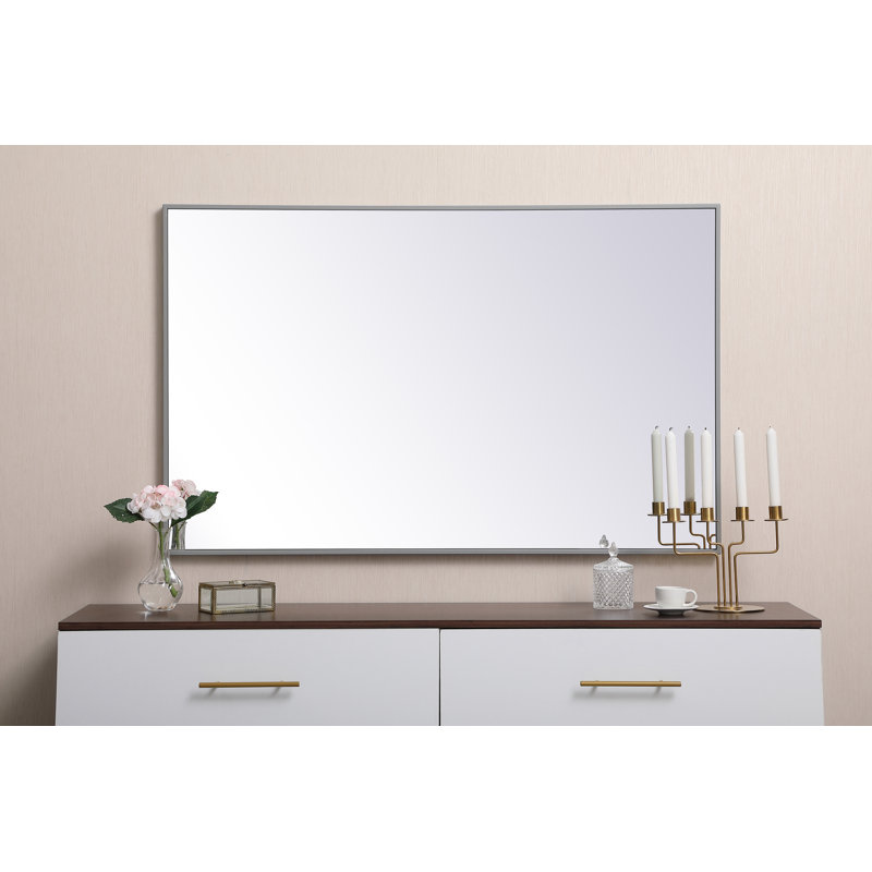 Sabine Metal Rectangle Wall Mirror, 40" x 30", Gray