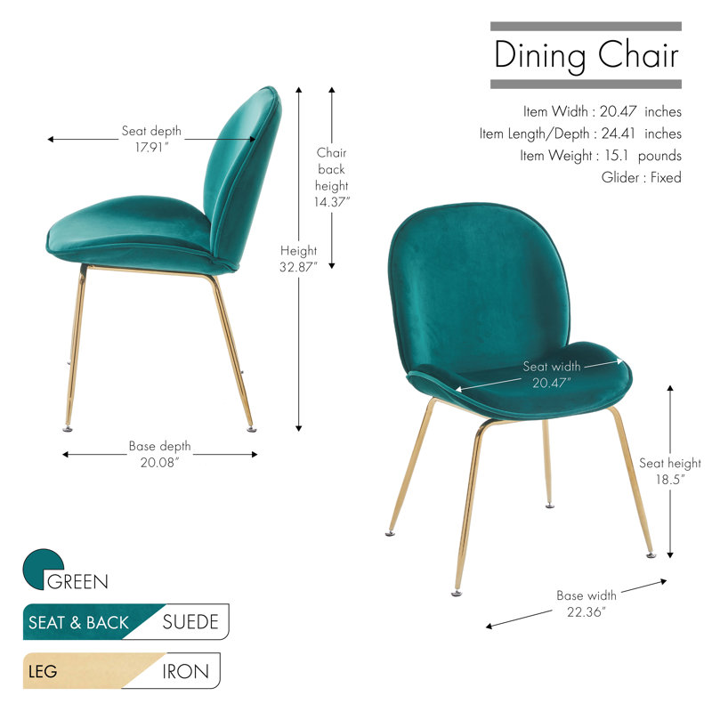 Chaise d'appoint rembourrée Collins, Vert