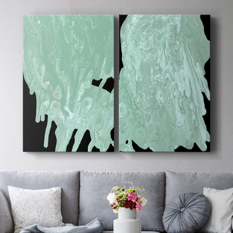 Toile tendue sarcelle I-Premium Gallery bleu sarcelle - prête à être accrochée