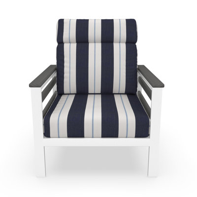 Townsend Metal Outdoor Lounge Club Chair With Sunbrella Cushion