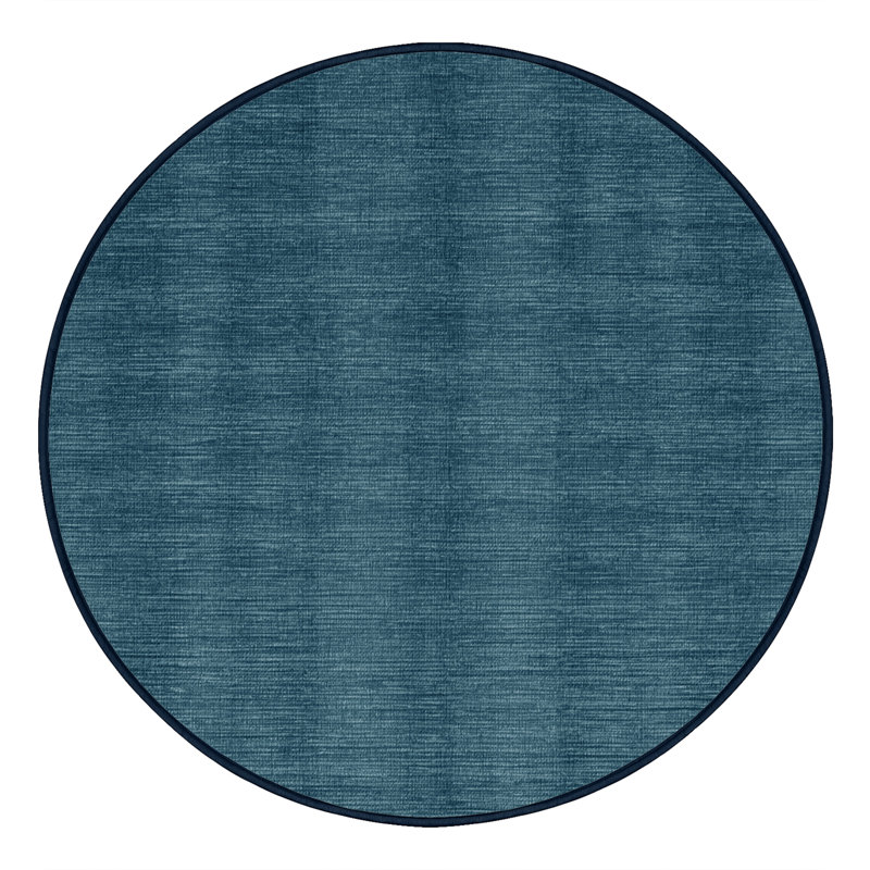 Tapis gris uni lavable à la machine, Rond 6 pi