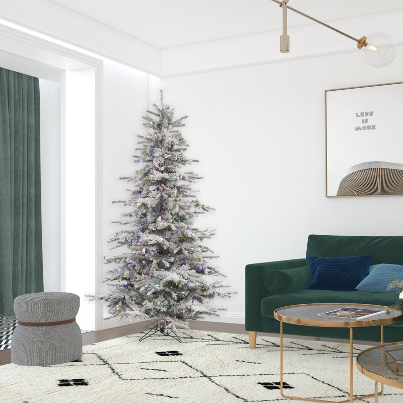 Sierra 7.5' H Lighted Artificial Fir Christmas Tree, 5.5' H