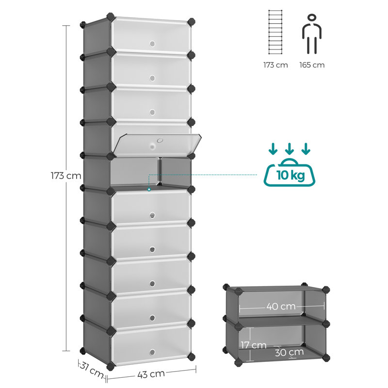 10 Pair Stackable Shoe Storage Box