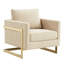Fauteuil d'appoint rembourré en velours Lincoln-1368256394