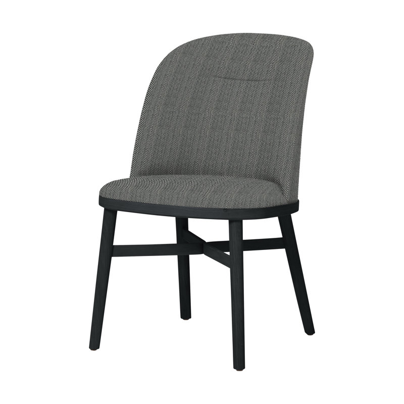 Bund Upholstered Dining Chair, Gray Oak, Steelcut Trio 124