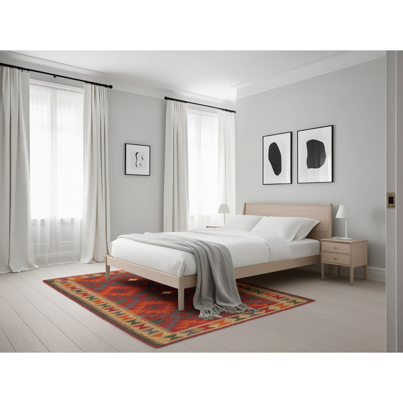Tapis rouge / brun Southwestern, Rectangle 5 pi x 7 pi