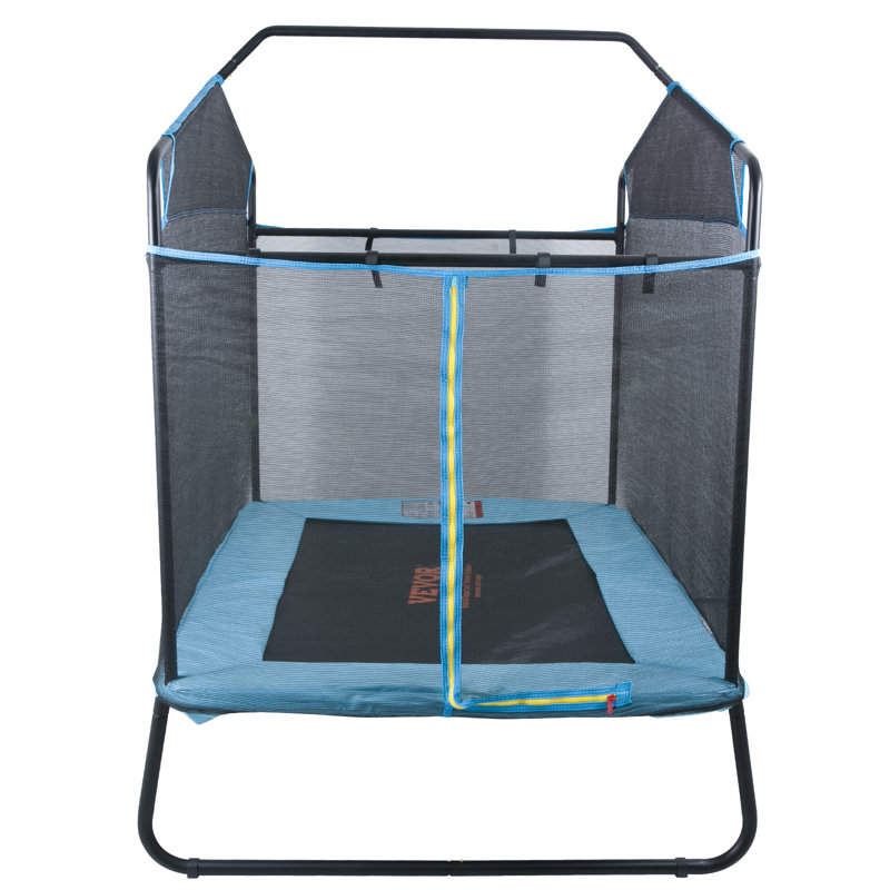 6-Foot Black Metal Kids' Trampoline with Enclosure