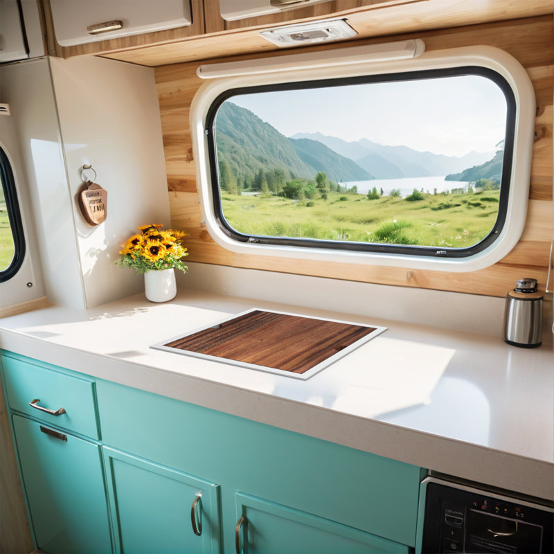 9 L Kitchen Sink RV Sink With A Foldable Tap Inside, White