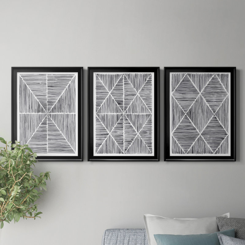 Vibrato I, reproduction encadrée de qualité supérieure - prête à être accrochée, H 36,5 po x l 79,5 po x P 1 po, Noir