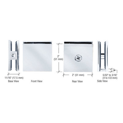 Square Wall Mount Clamp T-Hinge