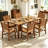 Outdoor Dining Set For 6 Person All Weather 8 Piece HIPS Outdoor Patio Table And Chairs Set With Aluminum Frame Plastic Outside Furniture For Backyard, Garden, Deck, Poolside, Teak-52184539