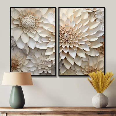 Minimalisme beige Dahlia I - art mural traditionnel