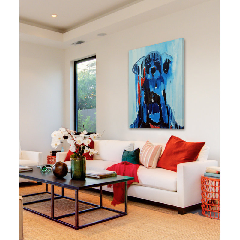 « tremped chiot », reproduction d’art sur toile tendue encadrée, H 45 po x l 30 po x P 1,5 po