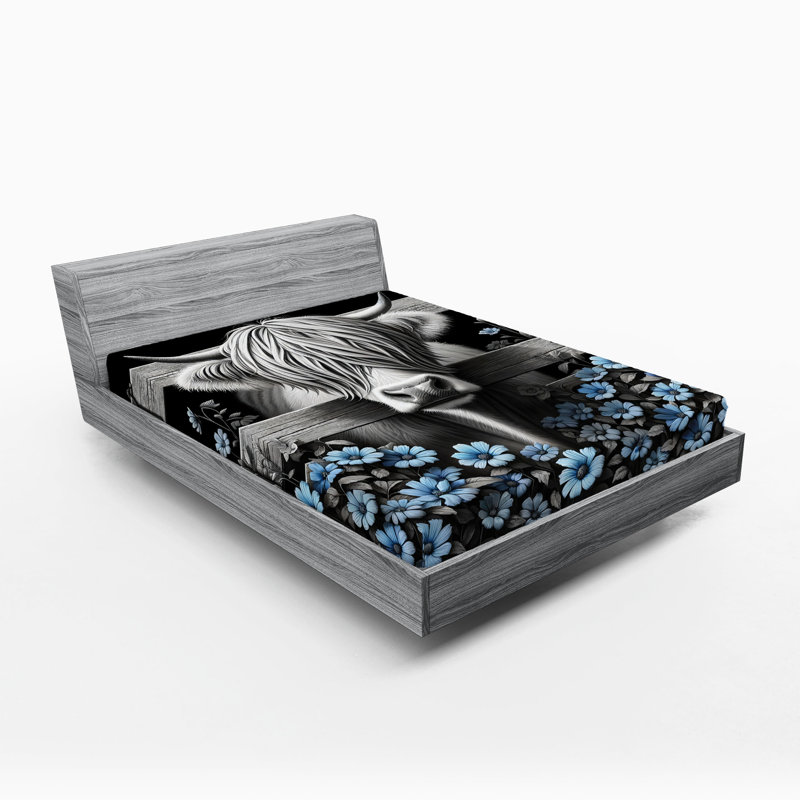 Microfiber Floral Fitted Sheet, King Fitted Sheet