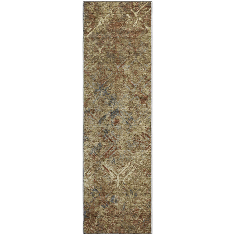 Premium Machine Washable Prisco Brown Rug