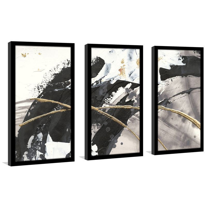 Gilded Arcs II - cadre photo 3 pièces, impression multi-pièces, H 25,5 po x l 40,5 po x P 1 po