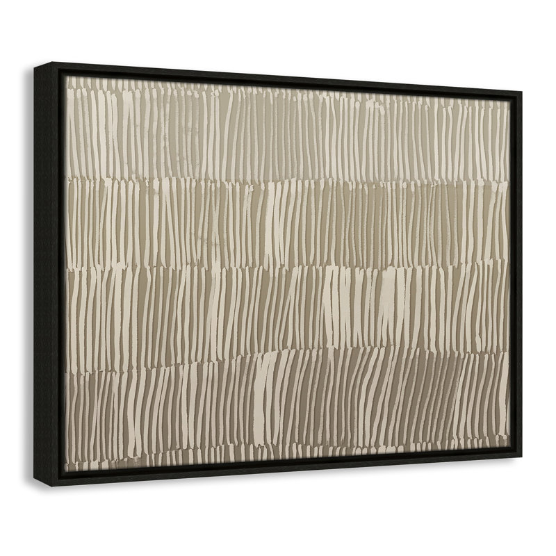 Linear Calm II - Version paysage par , Toile avec cadre, L 25,5 po x H 19,5 po, Flottant espresso