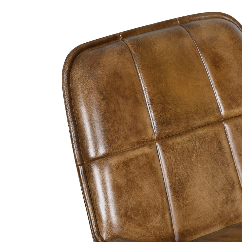 Upholstered Counter Stool with Metal Frame, Brown 