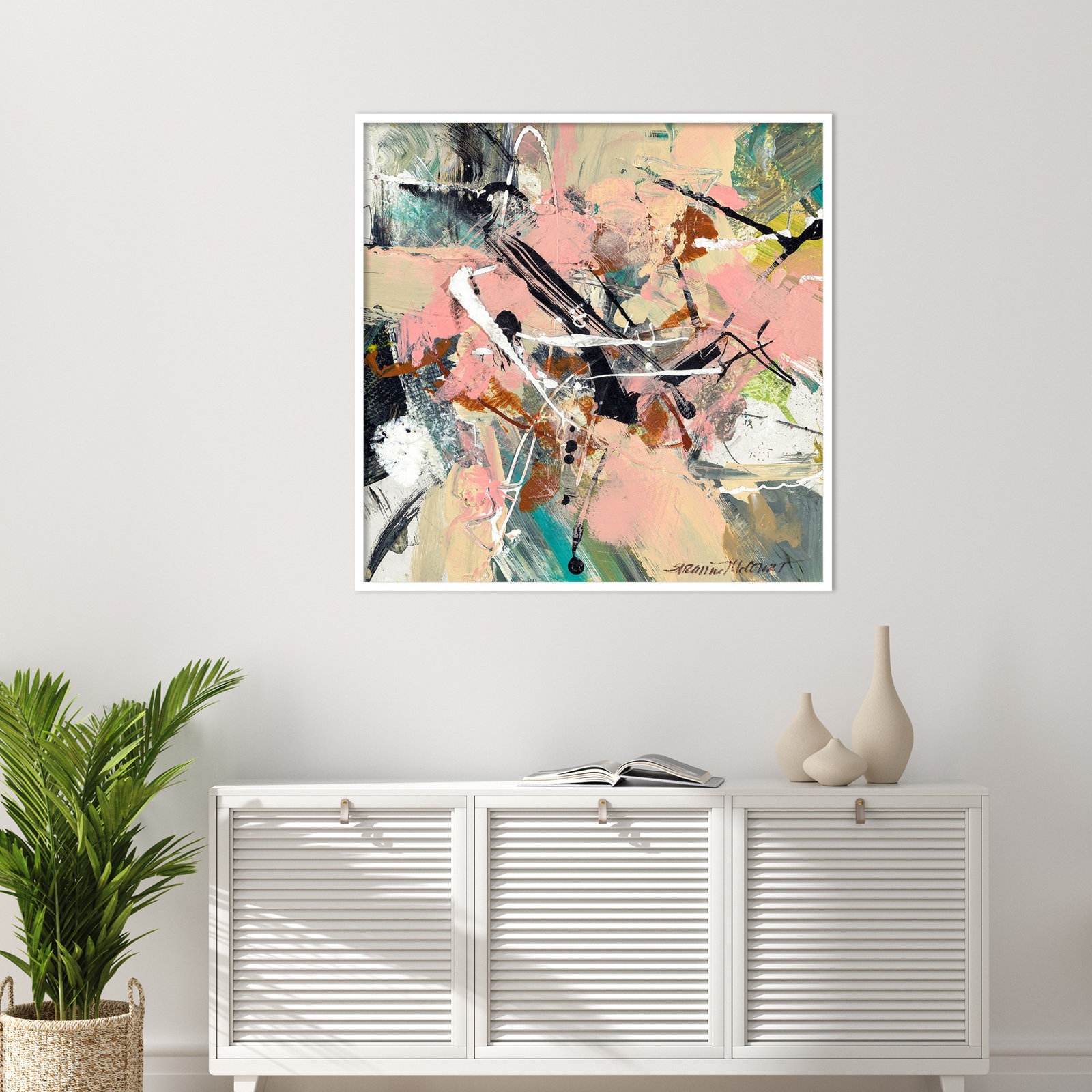 Sutter "Graceful" Print by Suzanne McCourt, 41" H x 41" W, White