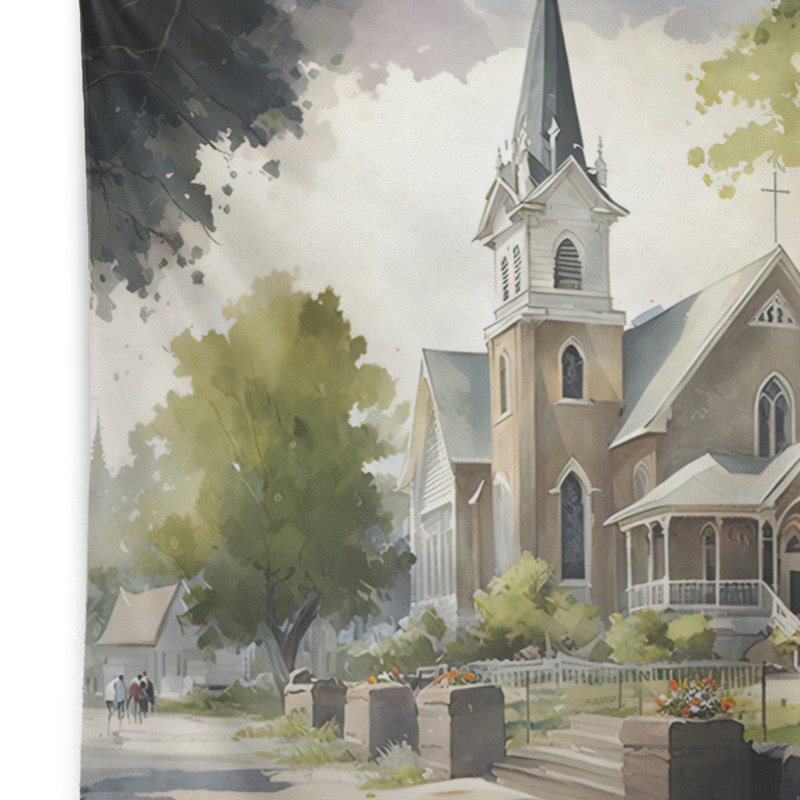 Tapisserie en polyester jaune et gris Farmhouse Monochome, H 32 po x l 39 po