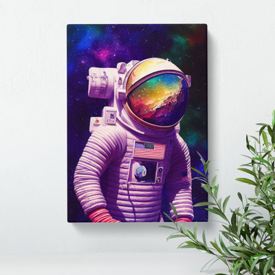 Astronaut Above Earth - Wrapped Canvas