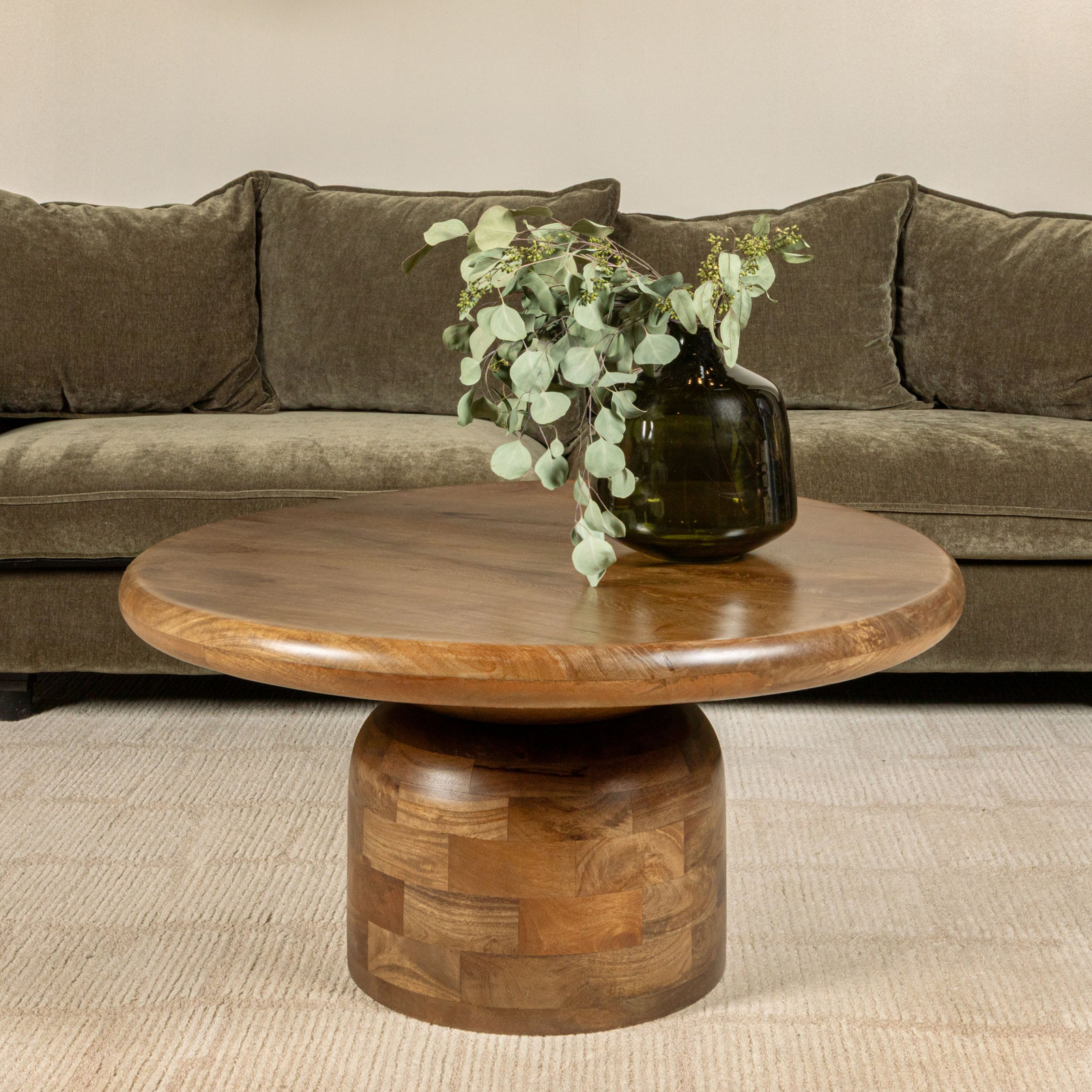 Kashida 35" Mango Coffee Table, Walnut