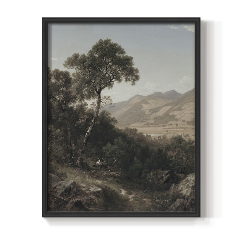 «Vintage Landscape», reproduction encadrée Cxxxviii - bois massif, Noir, noir, noir, noir, H 21 po x l 17 po