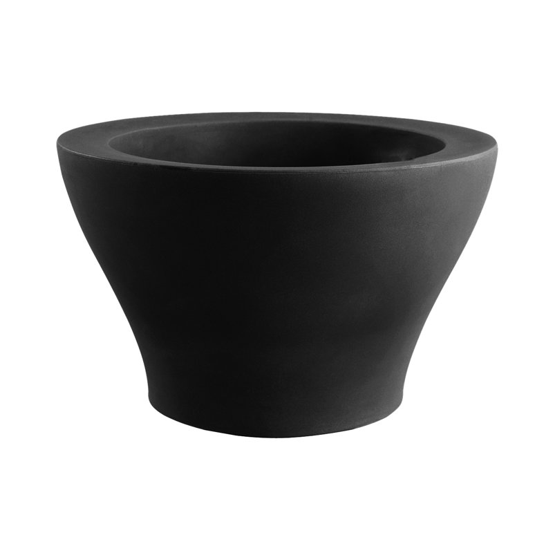 Centro Resin Pot Planter, 19.75" H x 31.5" W x 31.5" D, Black