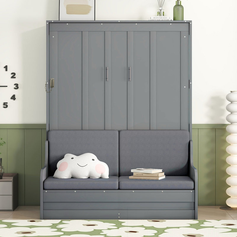 Lit escamotable avec coussin Murphy, Gray