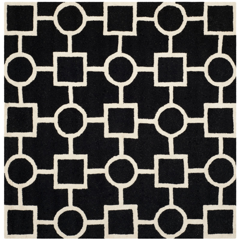 Sanyla Hand Tufted Wool Geometric Rug, Square 8'