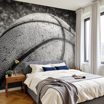 Peel and Stick Wallpaper Old basketball after playing Vintage picture Wall Murals 100"H x 144"W Removable PVC Wall Paper Self-Adhesive Wall Paintings Art Decor for Bedroom Living Room