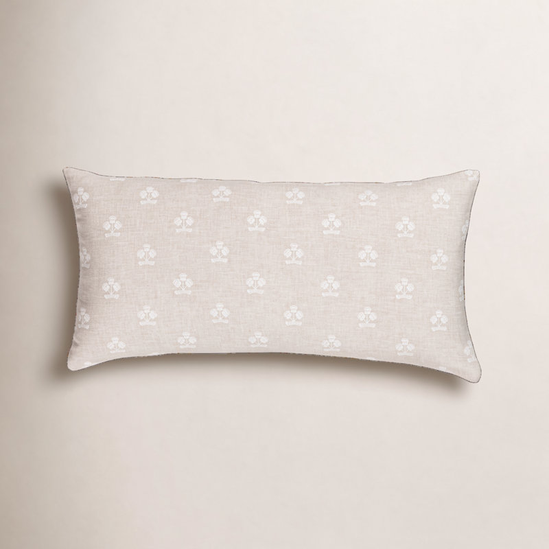 Housse et insert de coussin Hamachi, Plumes, Rectangle H 14 po x l 26 po, Linen Beige Floral