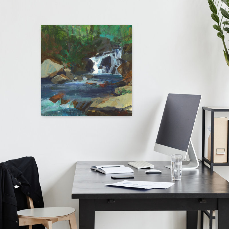 Mélodie des chutes, art contemporain de la nature abstraite, H 18 po x l 18 po