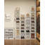 Vertical Shoe Rack, Shoe Shelves, Wood Shoes Organizer for Closet, Entryway.Shoes Tower for Small Spaces, Freestanding, with 2Hooks, Rustic Brown and Black, 10 Tier(26.5Wcm) -1915749221